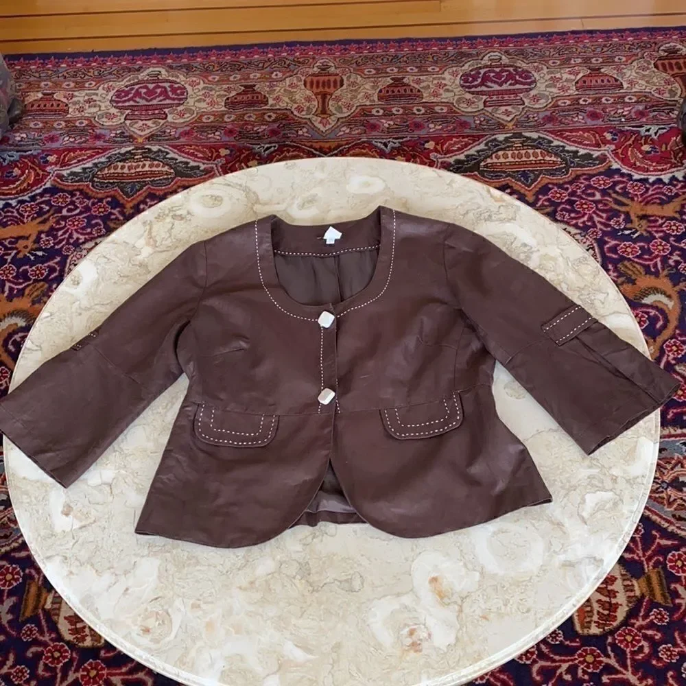 Vex Collection Brown Cotton Light Jacket/Top - Picture 7 of 13